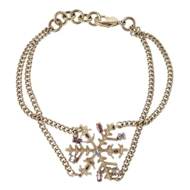 Chanel Chain Bracelet Gold Rhinestone 05A in Gold from AMORE Vintage Tokyo