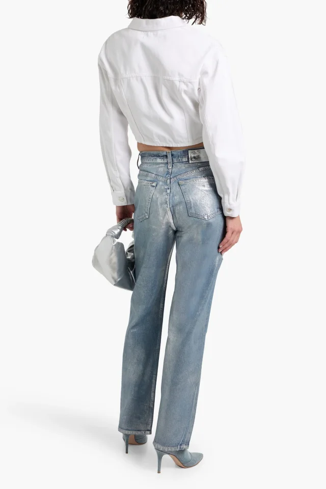 Iro Mylene Cropped Denim Jacket in White, photo 3 of 4 from THE OUTNET