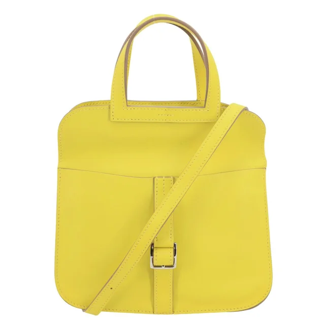 Hermès Halzan 22 Swift Leather Crossbody Bag Yellow in Yellow Swift leather from Dallas Designer Handbags