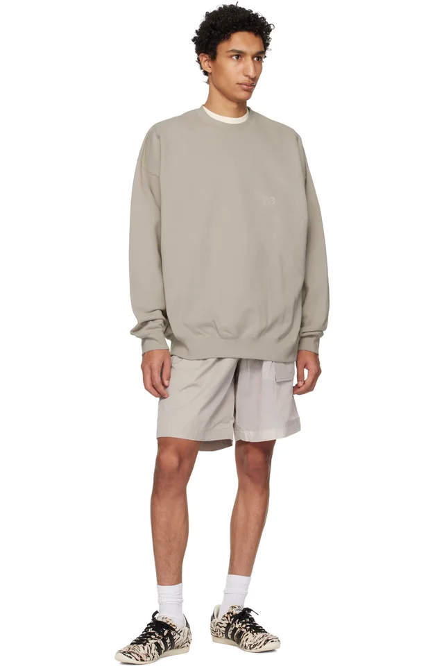 Y-3 Beige UT Wideleg Cargo Shorts, photo 4 of 4 from SSENSE