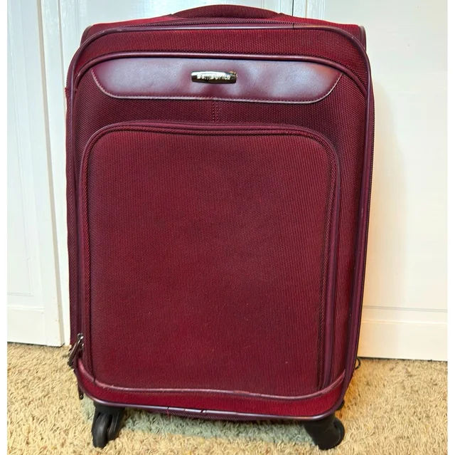 Samsonite Burgundy Rolling Suitcase Carry On Softside 4 Wheel Spinner Travel in red from Poshmark