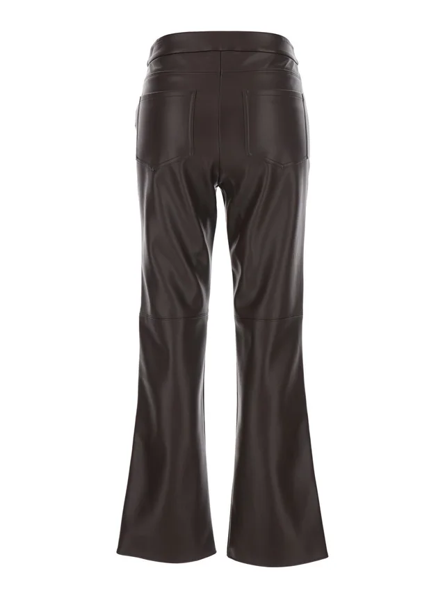 's maxmara 'Sublime' Brown Pants with Clasp and Zip Closure in Ecoleather for Women in Brown 100% Polyester, photo 4 of 6 from Gaudenzi Boutique