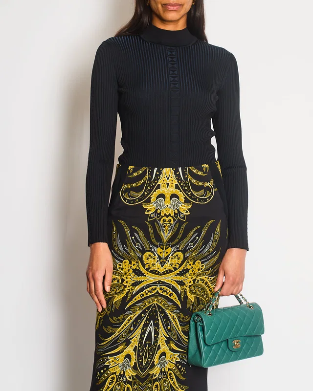 Hermès Long-Sleeve Jumper in Black Shiny Silk Knit RRP - £1,690 Size FR 36 (UK 8) in Black Silk from Sellier