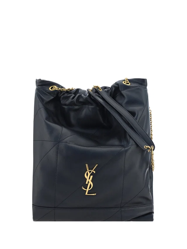 Saint Laurent Pochon Shoulder Bag — Black Lamb Ovis Aries in Black Lambskin from HEWI