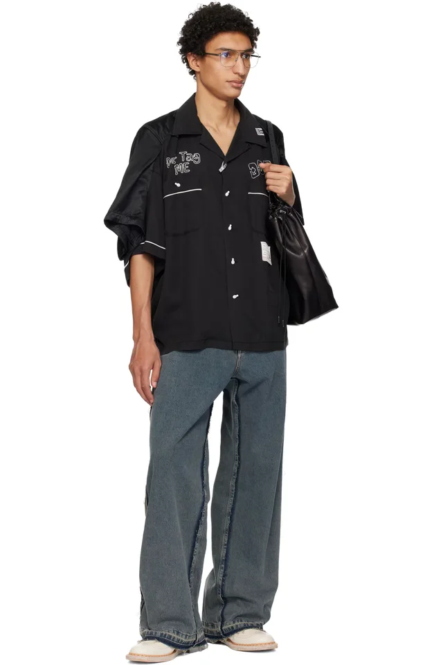 Maison MIHARA YASUHIRO Black W Sleeve Bowling Shirt, photo 4 of 4 from SSENSE
