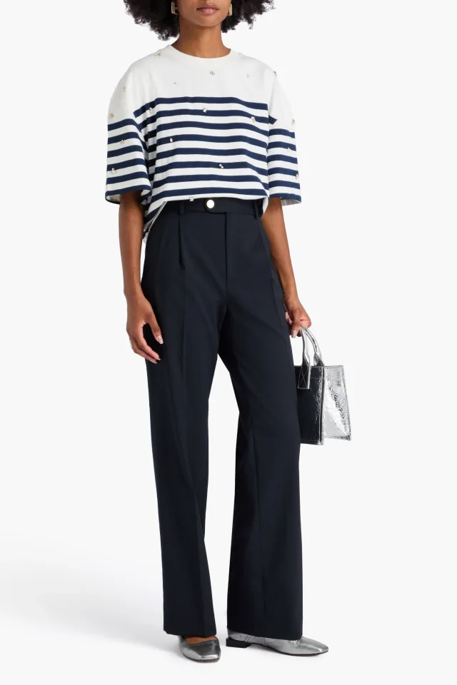 Sandro Twill Wide-Leg Pants, photo 2 of 4 from THE OUTNET