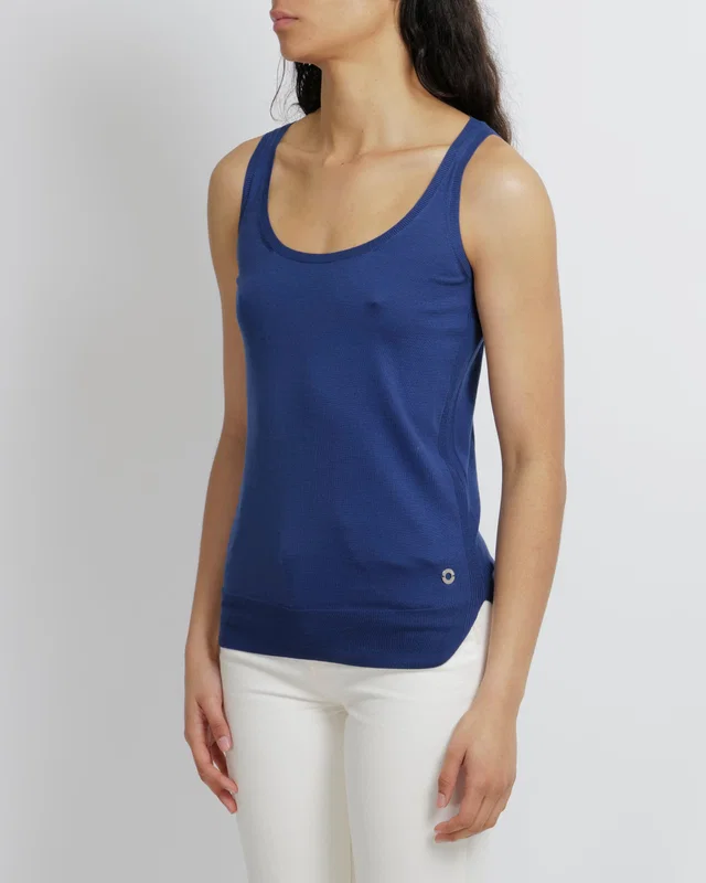 Loro Piana Silk Electric Blue Tank Top Size IT 38 (UK 6) in Blue Silk from Sellier