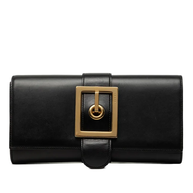 Black Gucci Smooth Calfskin Lady Buckle Clutch in Black Calfskin from Designer Revival, photo 1 of 1