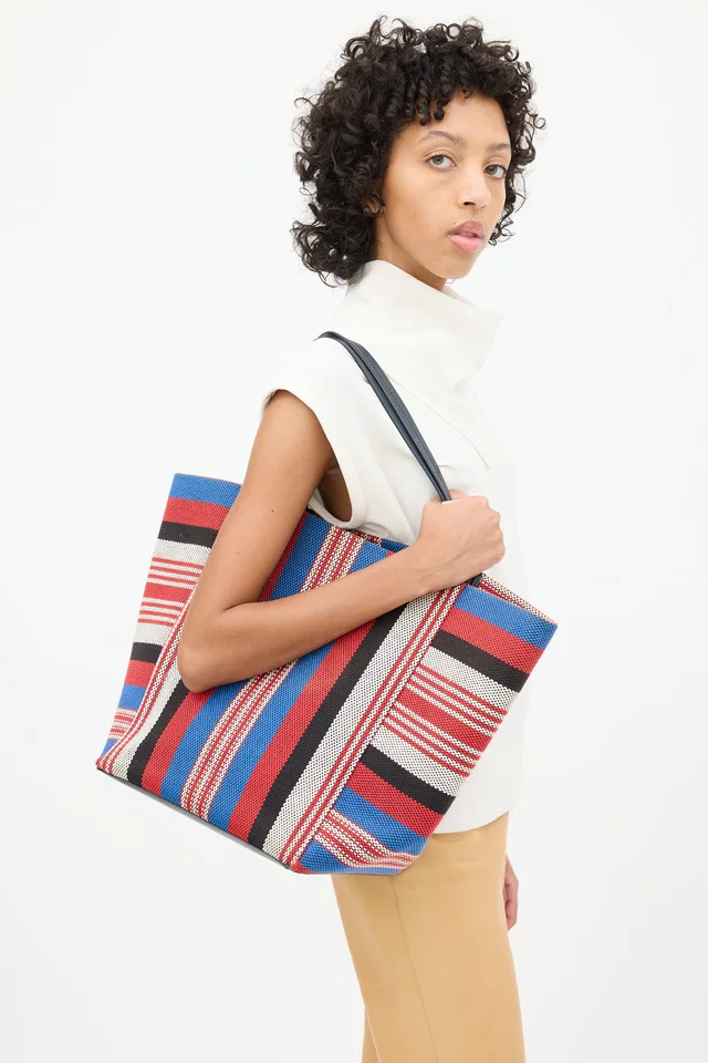Celine 2015 Striped Canvas Phantom Cabas Tote in Canvas from VSP Consignment