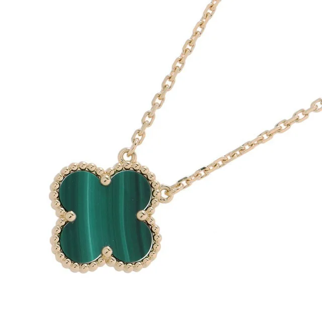 Van Cleef & Arpels Necklace Vintage Alhambra Pendant Malachite 18k Yellow Gold in Yellow from The Reluxe