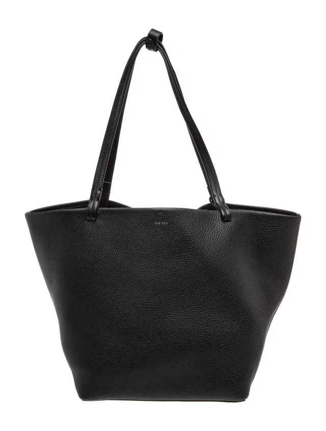 The Row Leather Park Tote Three in black Leather from The RealReal