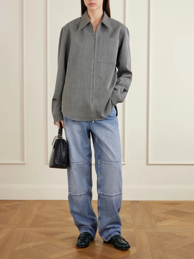 TIBI Mélange virgin wool zip-up jacket in Grey, photo 2 of 2 from NET-A-PORTER (Canada)