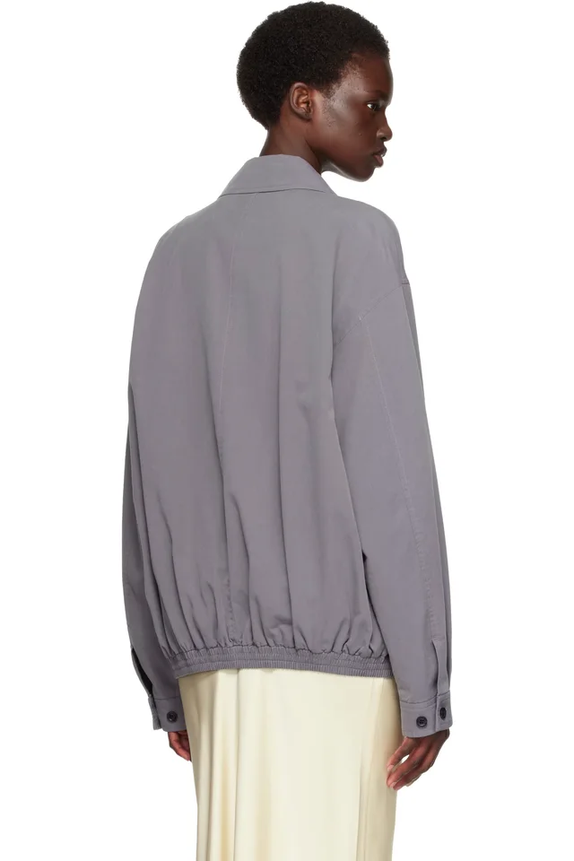 TONYWACK Gray Washed Cotton Lyocell Blouson Jacket, photo 3 of 4 from SSENSE