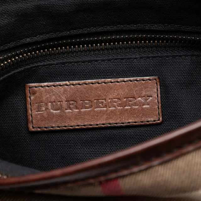 Beige Burberry Exploded Check Canvas Crossbody in Beige Canvas from Designer Revival, photo 5 of 6