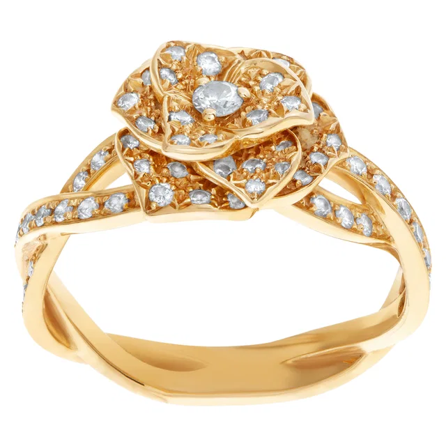 "FOREVER ROSE" ring by Piaget, 71 full cut brilliant diamonds (0.50 carat) set in 18K Rose gold in Pink Yellow Gold from Gray And Sons
