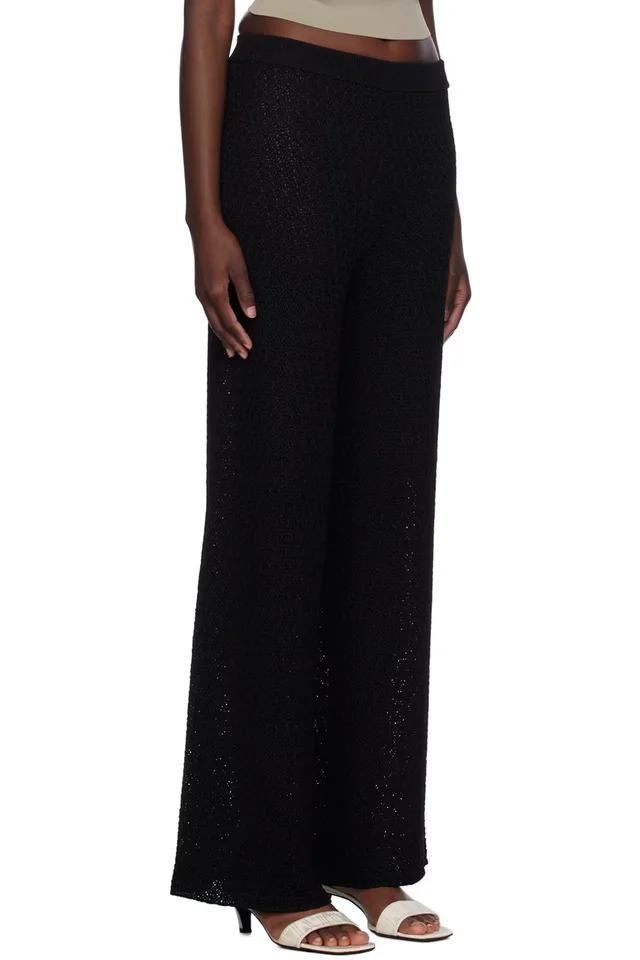 TOTEME Black Wide-Leg Trousers, photo 2 of 4 from SSENSE