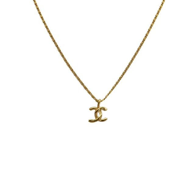 Chanel Vintage Necklace Cocomark Gold Accessory in Gold from Luxury Promise