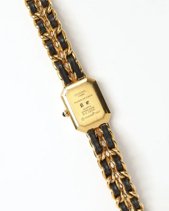 Chanel Première Rock M 20mm Gold-Plated Black Dial Quartz Watch in Black Leather from A Retro Tale, photo 3 of 8