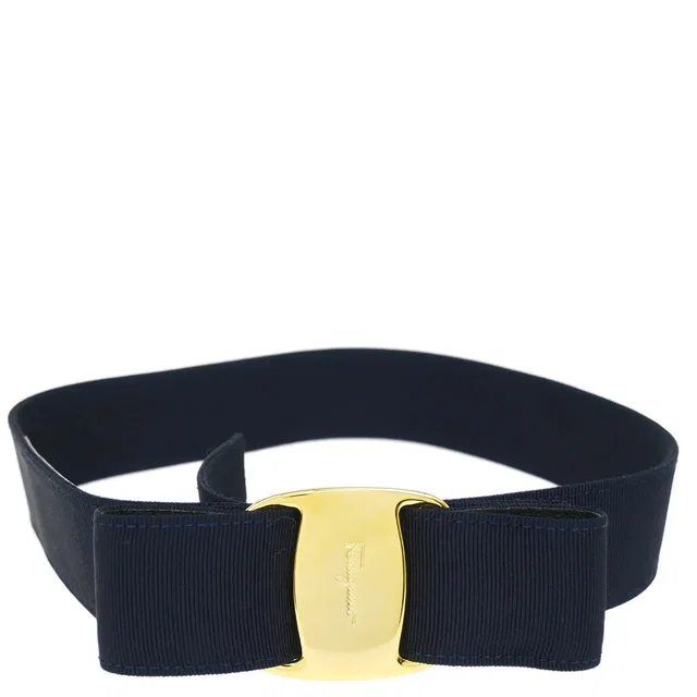 Ferragamo Navy Canvas Belt #S Small Good in Navy Canvas from AMORE Vintage Tokyo
