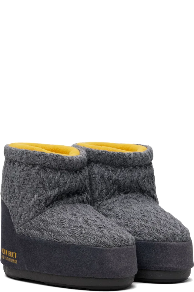 Guest in Residence Gray Moon Boot Edition Icon Low No Lace Knit Boots, photo 4 of 5 from SSENSE