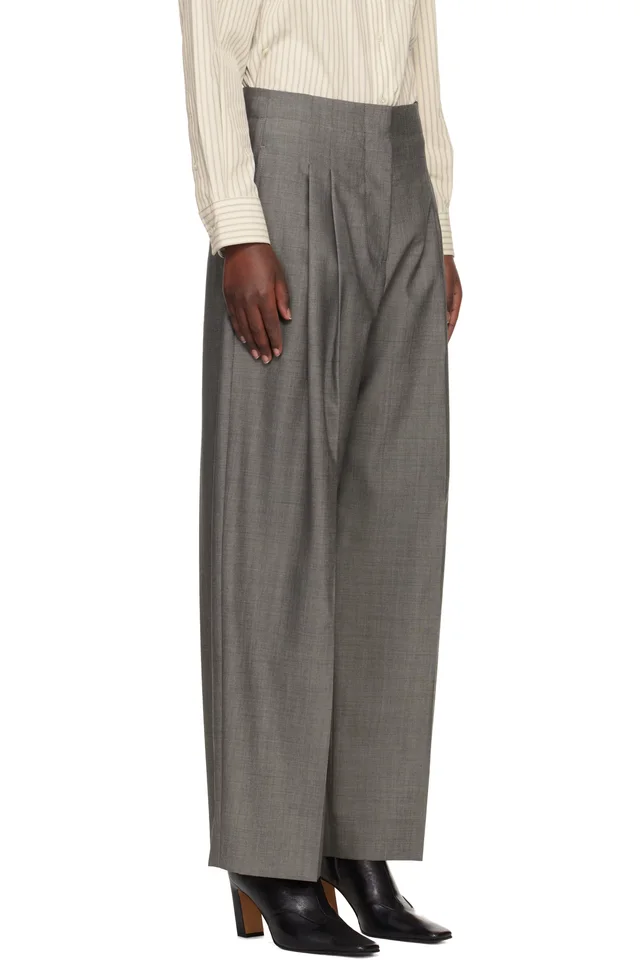 Studio Nicholson Gray Lira Trousers, photo 2 of 2 from SSENSE