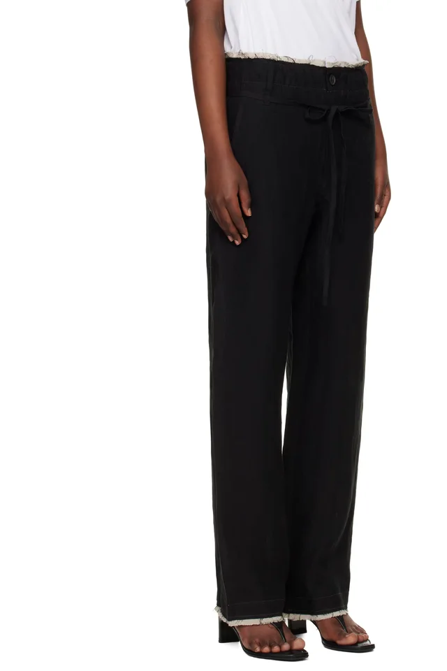 POST ARCHIVE FACTION (PAF) Black Drifter Single Trousers, photo 2 of 2 from SSENSE