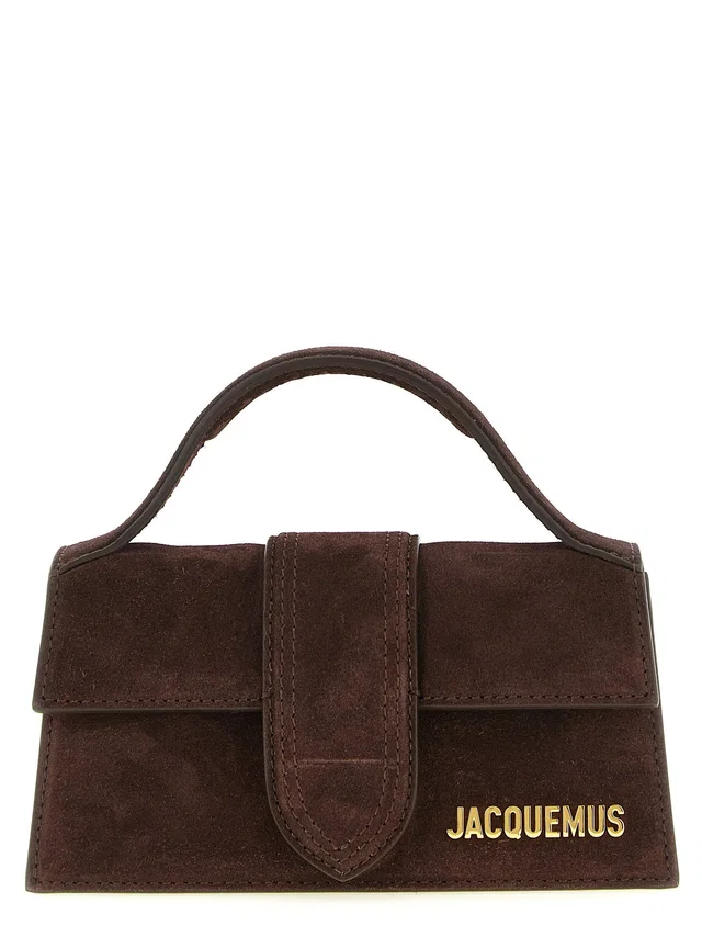 Jacquemus Le Bambino Top Handle Bag — Brown Suede in Brown Suede from HEWI