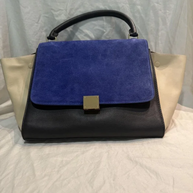 Celine Women's Shoulder bags - Blue/Black in blue|black from Depop, photo 1 of 1