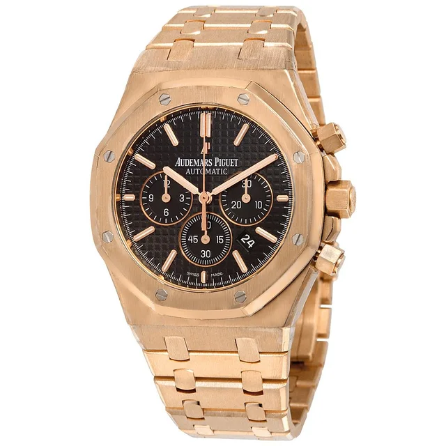 Audemars Piguet Royal Oak Chronograph Black Dial Mens Watch 26320OR.OO.1220OR.01 in blue|black|gold|pink from Jomashop.com