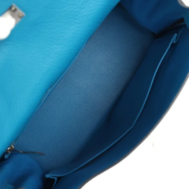 Hermès Kelly Retourne 32 Cobalt Clemence Palladium Hardware in Clemence leather from Madison Avenue Couture, photo 8 of 9