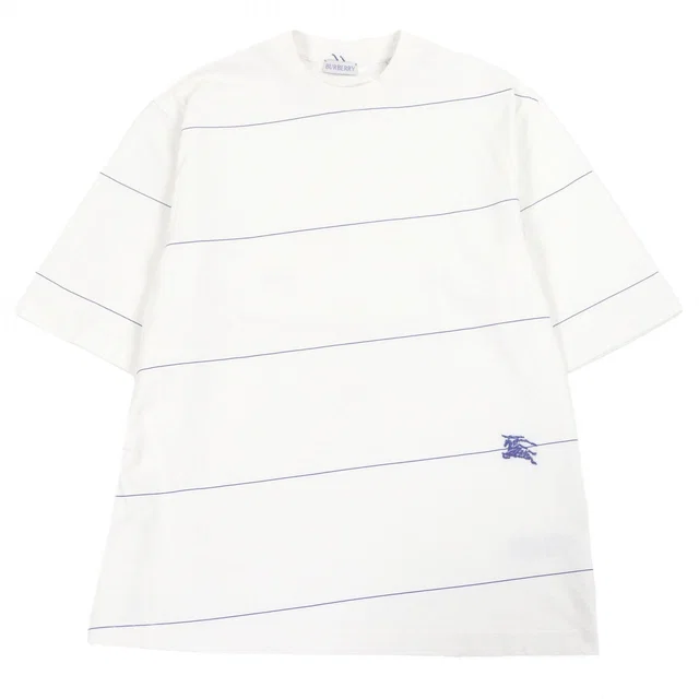 Burberry Logo embroidery Cotton T-shirt in White Cotton from LuxUness