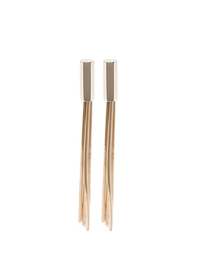 Tom Ford Gold Fringe Chain Drop Earrings — Brass in Gold from HEWI