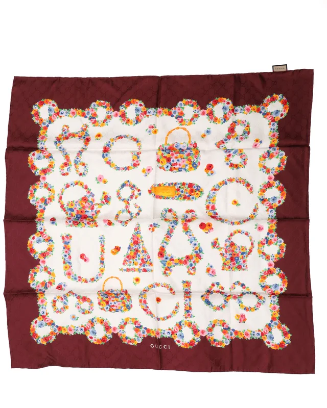 Gucci 90 GG Floral Silk Scarf in Silk from A Retro Tale, photo 2 of 3