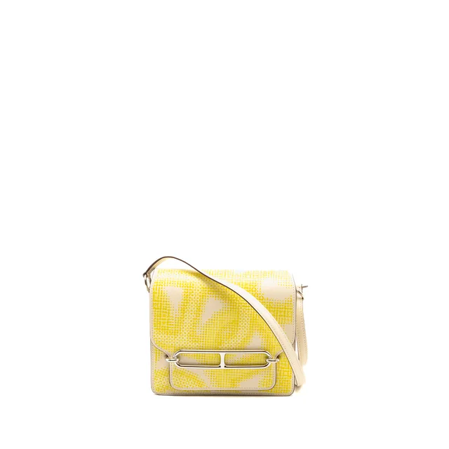 Hermès Mini Roulis Limited Edition Circuit 24 Faubourg Swift Nata/Lime/Jaune Bourgeon/Jaune Poussin… in Yellow Swift leather from EMIER