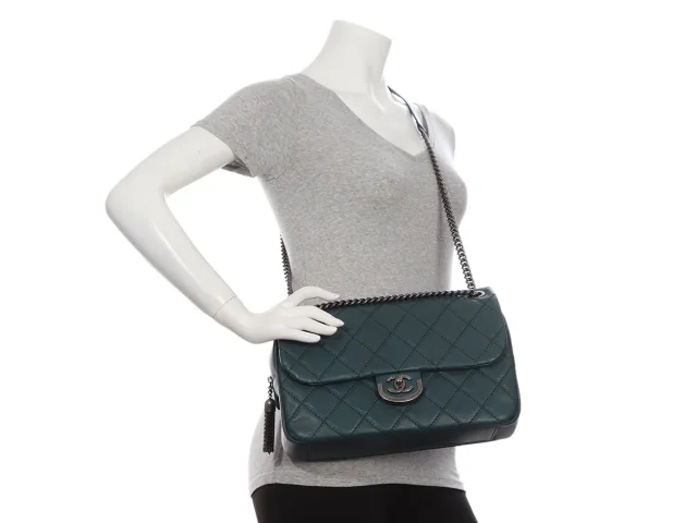 Chanel Vert Pétrole Quilted Calfskin Flap in Green Calfskin from Ann's Fabulous Finds, photo 10 of 10