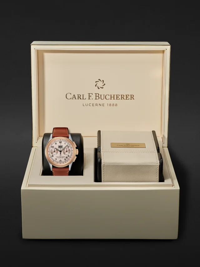 CARL F. BUCHERER Heritage BiCompax Annual Limited Edition Automatic Chronograph 18-Karat Rose Gold and Stainless Steel Watch, Ref. 00.10803.07.42.01 $11,600 30% off $8,120…, photo 8 of 9 from MR PORTER