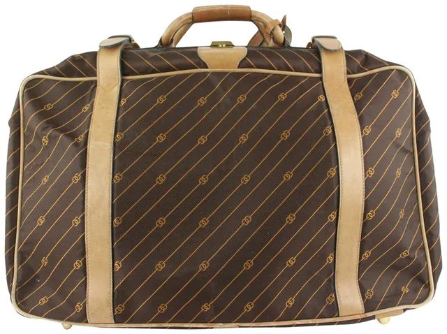 Gucci Rare Large Monogram Vintage Suitcase Luggage in Canvas from Bagriculture