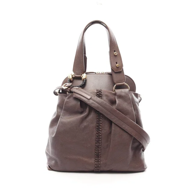 Bvlgari Leoni Leather 2way Handbag in Leather from LuxUness