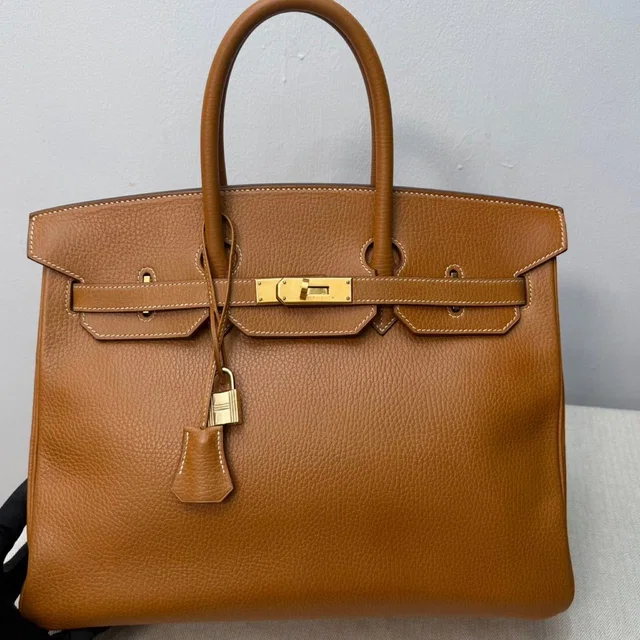 Hermès Birkin 35 Gold Ardennes Leather Bag in Gold Leather from Luxury Promise