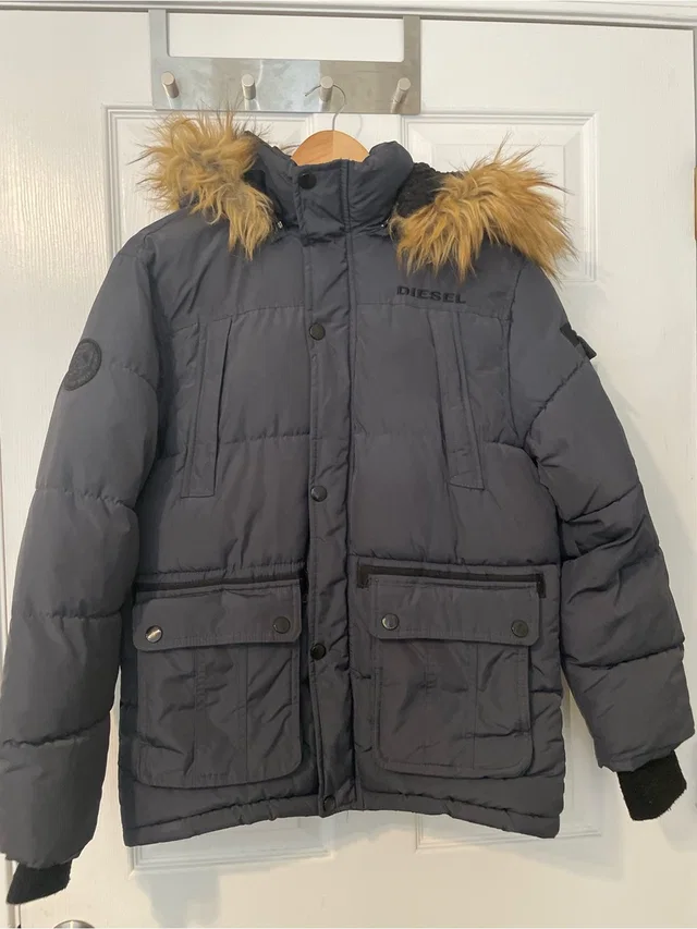 Diesel Boys Gray Parka W/Hood in brown|gray|neutral from Poshmark