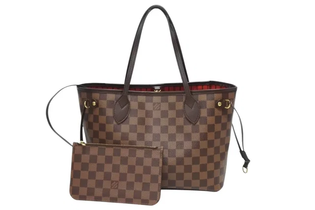 Louis Vuitton Handbag Neverfull PM Damier Ebene Canvas Brown in Brown Canvas from The Reluxe