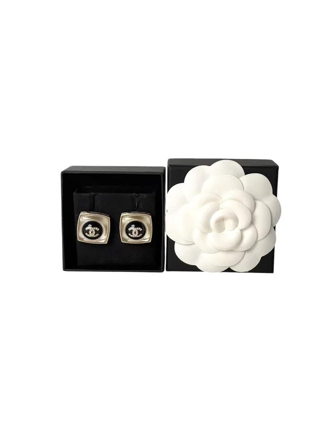 Chanel Crystal CC Square Earrings from Luxury Promise