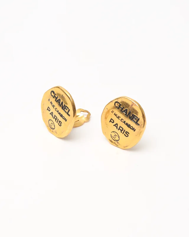 Chanel Cambon Logo Clip-on Earrings from A Retro Tale, photo 2 of 4