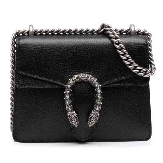 Black Gucci Small Calfskin Dionysus Crossbody in Black Calfskin from Designer Revival