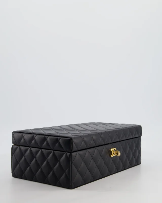HOT* Chanel Black Quilted Jewellery Box in Black Lambskin from Sellier, photo 2 of 2