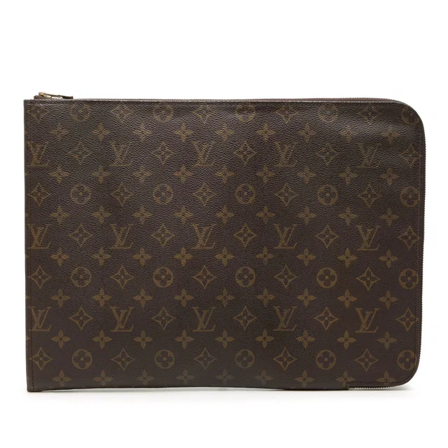 Brown Louis Vuitton Monogram Poche Documents Portfolio Business Bag in Brown Coated canvas from Designer Revival