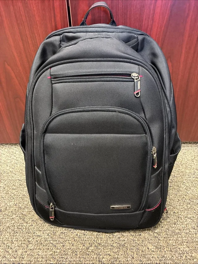 Samsonite Men's Laptop Backpack With Subtle Red Accents in black from Poshmark