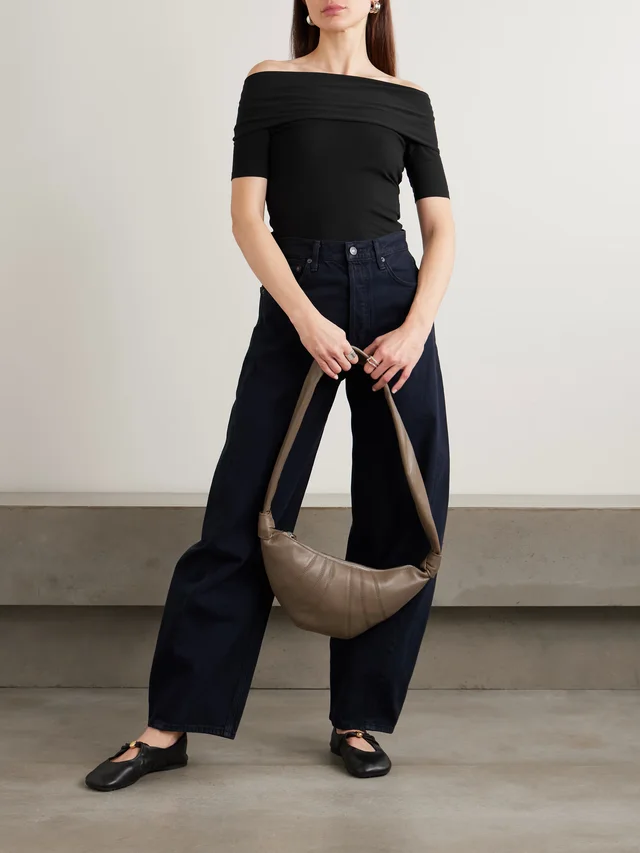 LEMAIRE Off-the-shoulder stretch organic cotton-jersey top in Black, photo 2 of 2 from NET-A-PORTER (Canada)