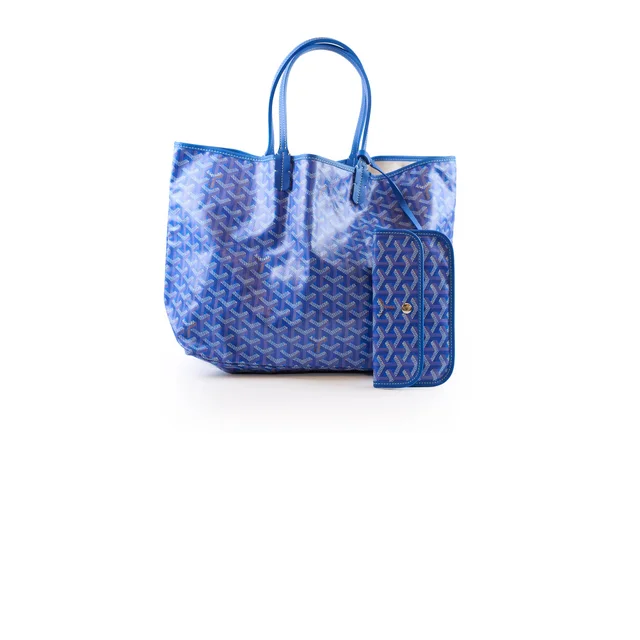 Goyard Saint Louis PM Tote Blue in Blue Canvas from The Purse Affair
