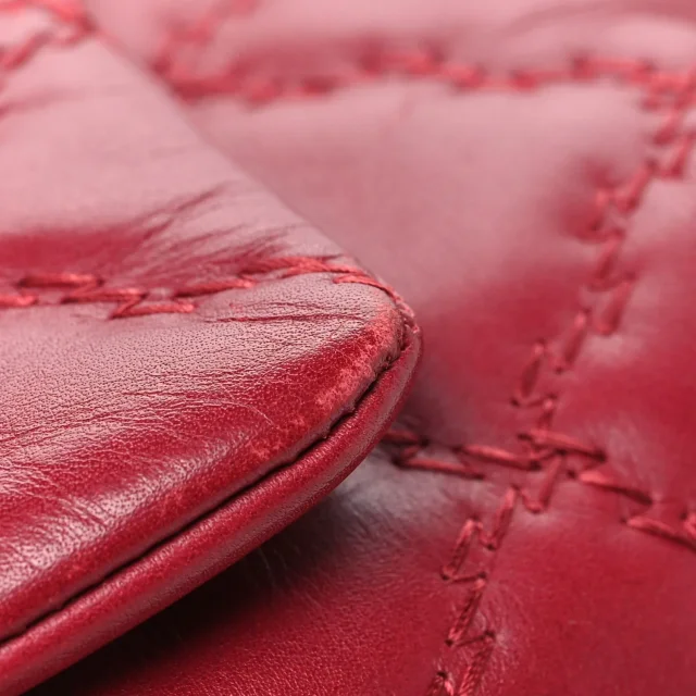 Chanel Quilted Double Stitch Hamptons Clutch in Red Calfskin from FASHIONPHILE, photo 12 of 12